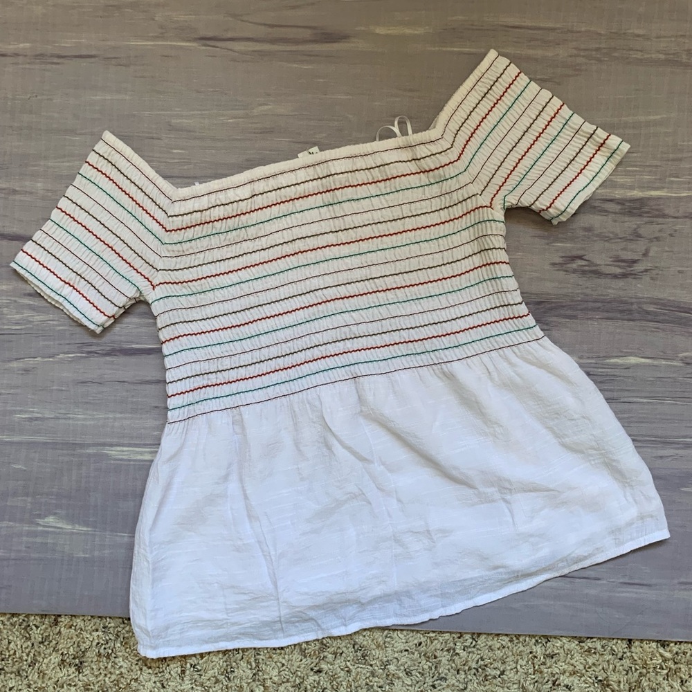 Guess White Off the Shoulder Top